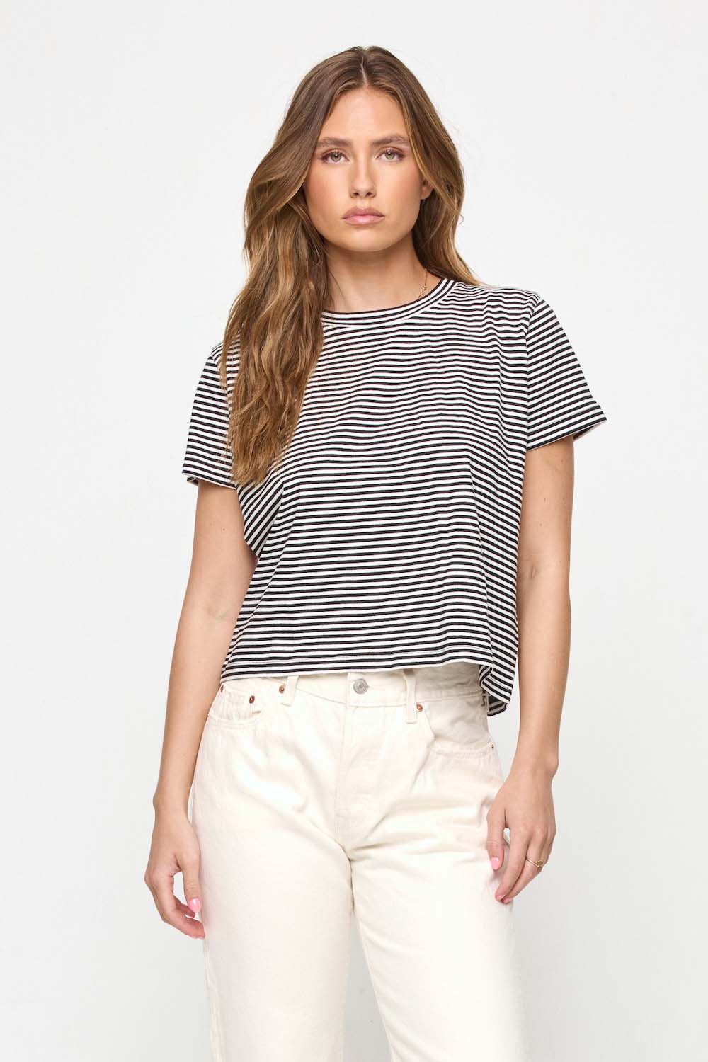 L*Space - All Day Top - Black/Cream - Front