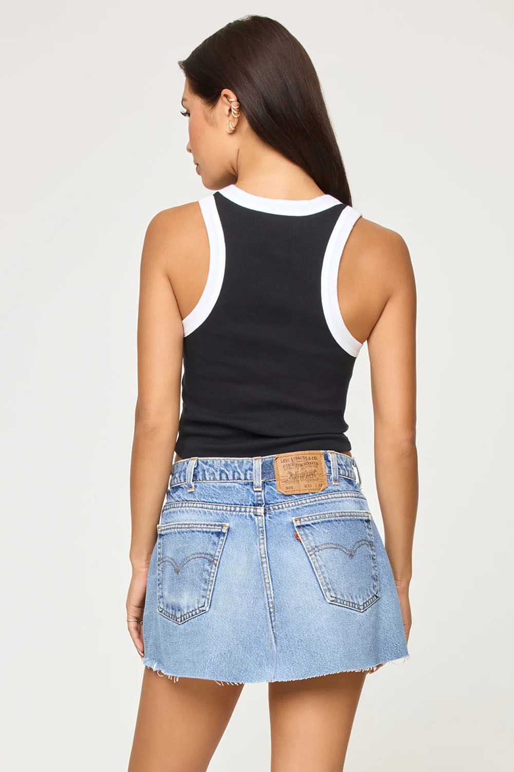 lspace ash tank black white back