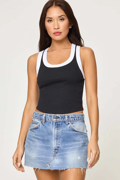 L*Space - Ash Tank - Black/White - Front
