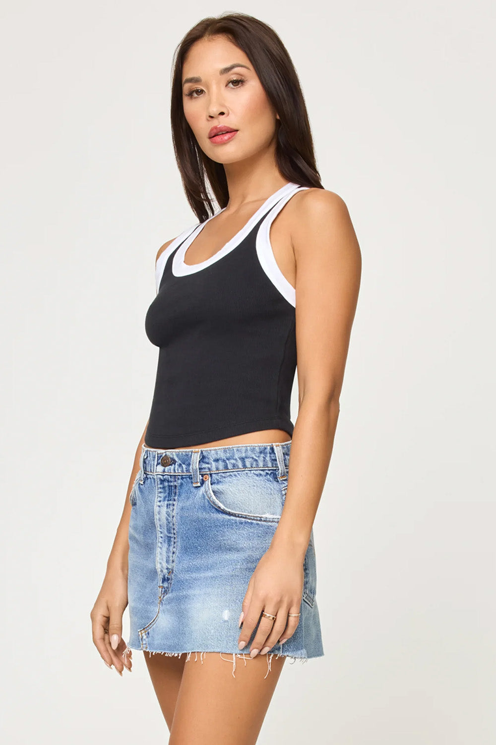 lspace ash tank black white side