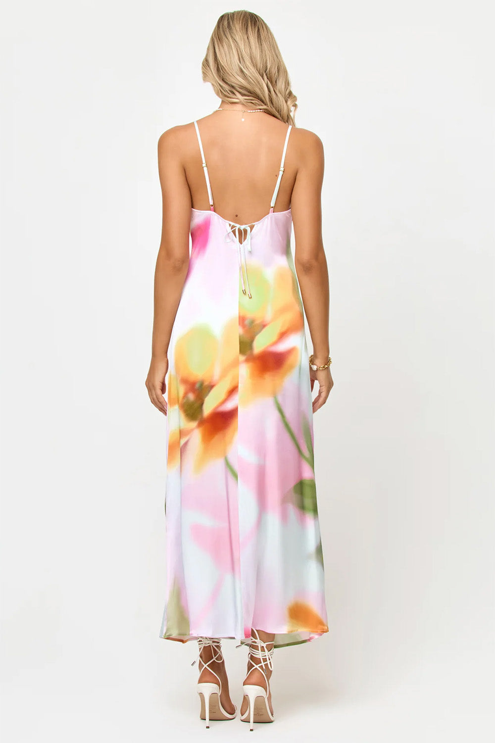 lspace gabby maxi soft focus floral back
