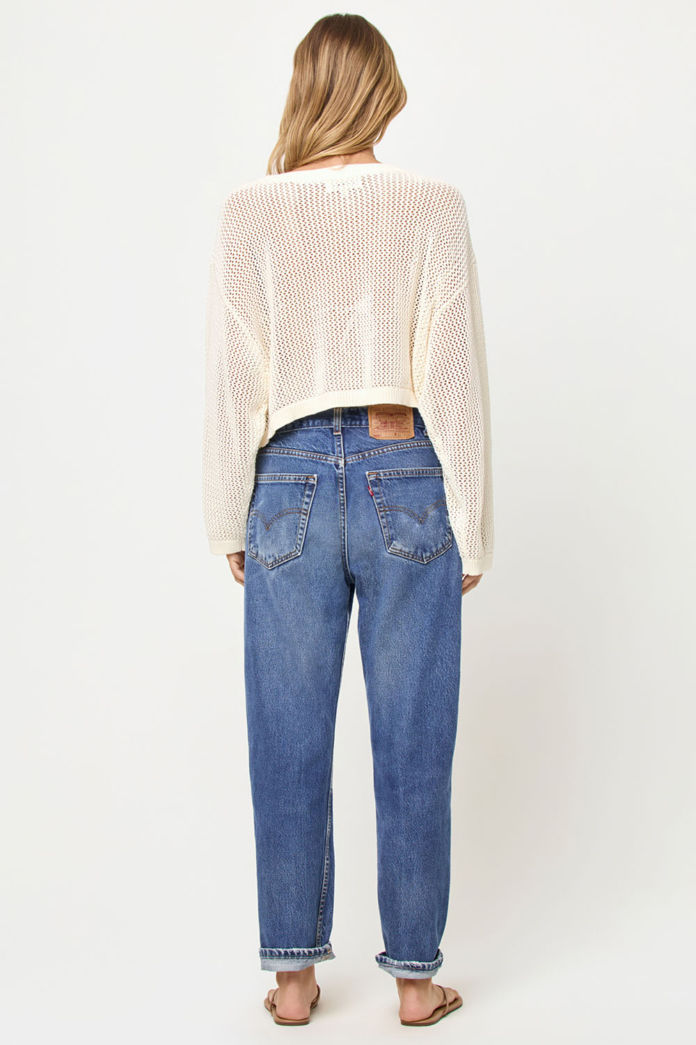 lspace island time sweater cream back