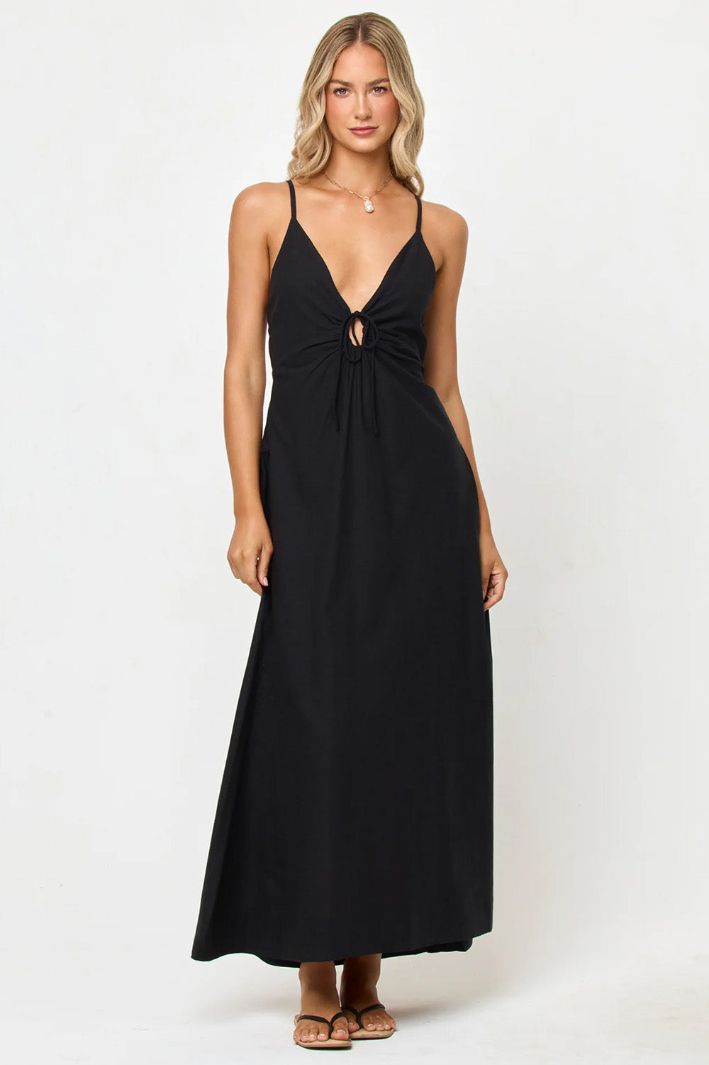 lspace mabel maxi dress black front