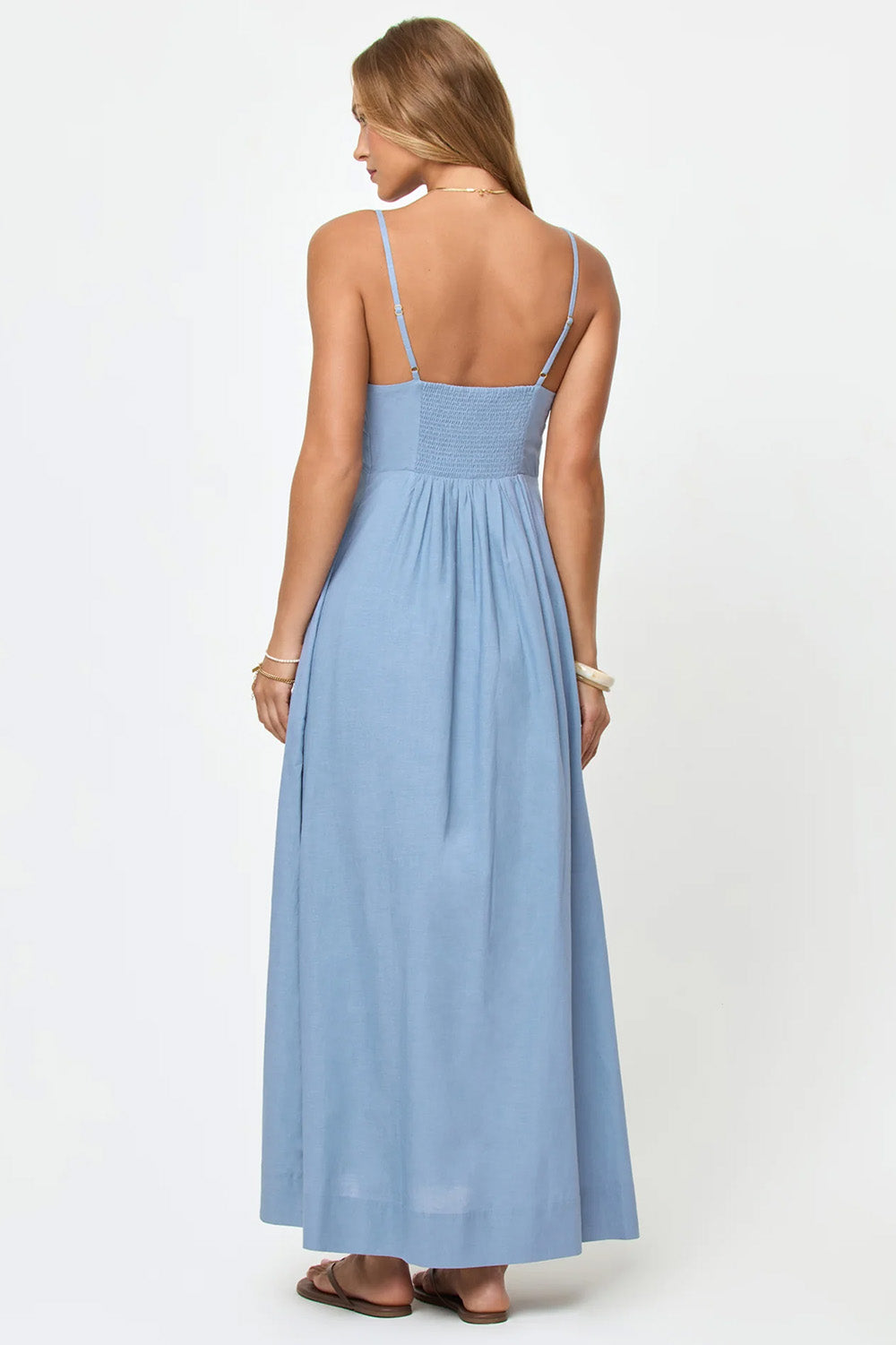 lspace mabel maxi dress chambray back