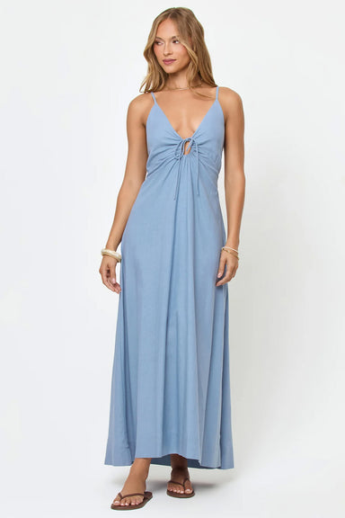lspace mabel maxi dress chambray front