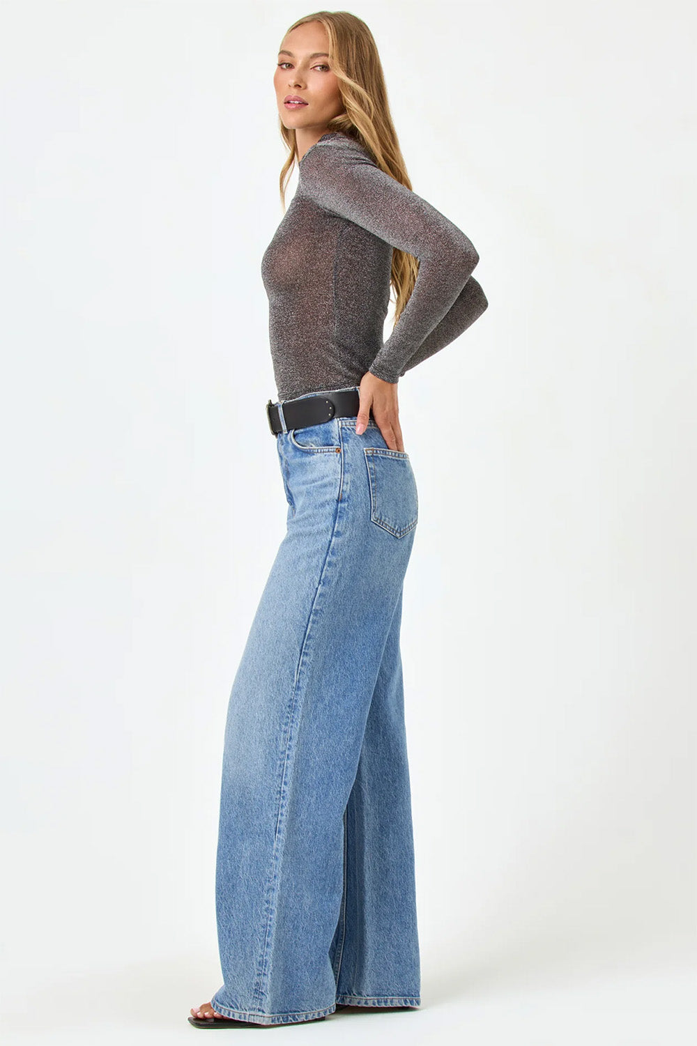 L*Space - Shimmer Long Sleeve - Black - Side