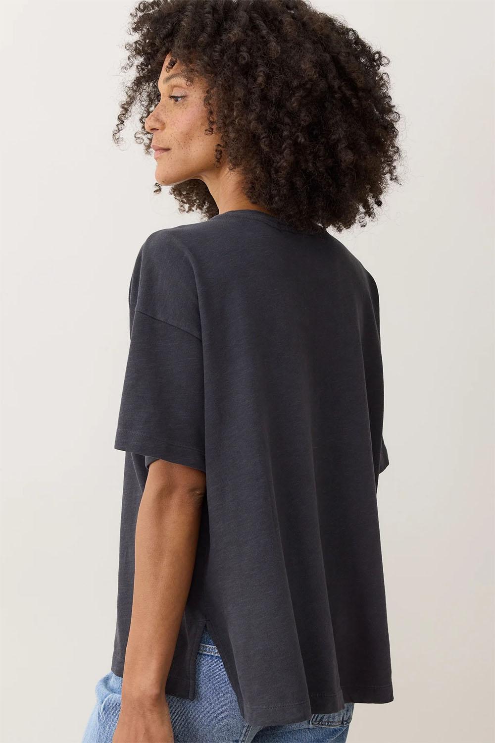 Marine Layer - Sadie Vintage Slub Oversized Tee - Black - Back