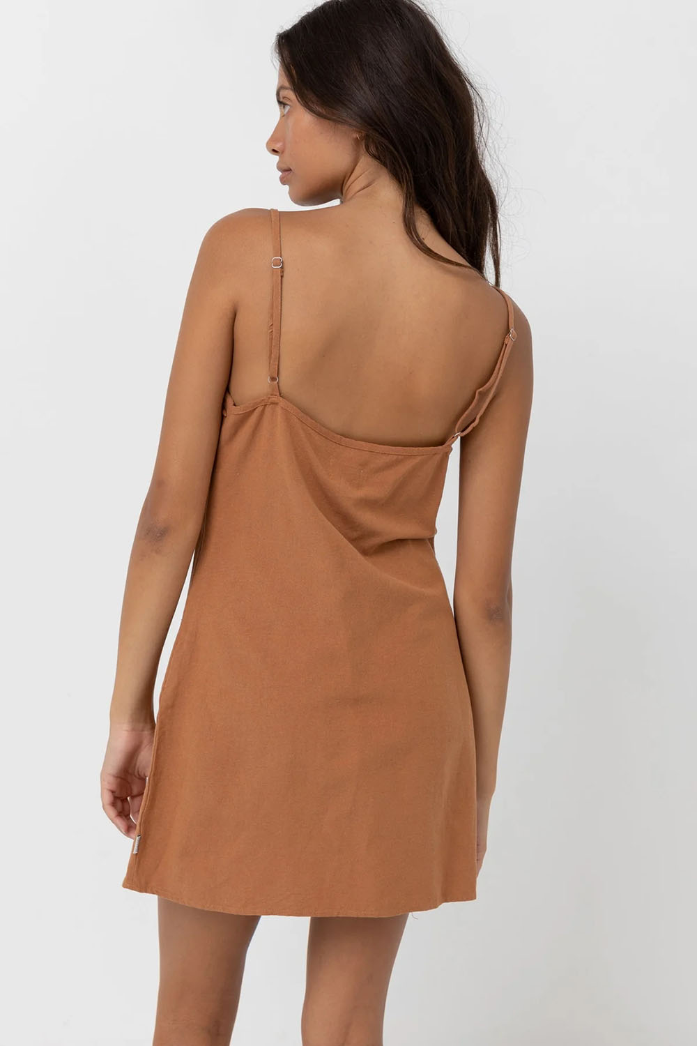 Rhythm - Classic Slip Dress - Caramel - Back