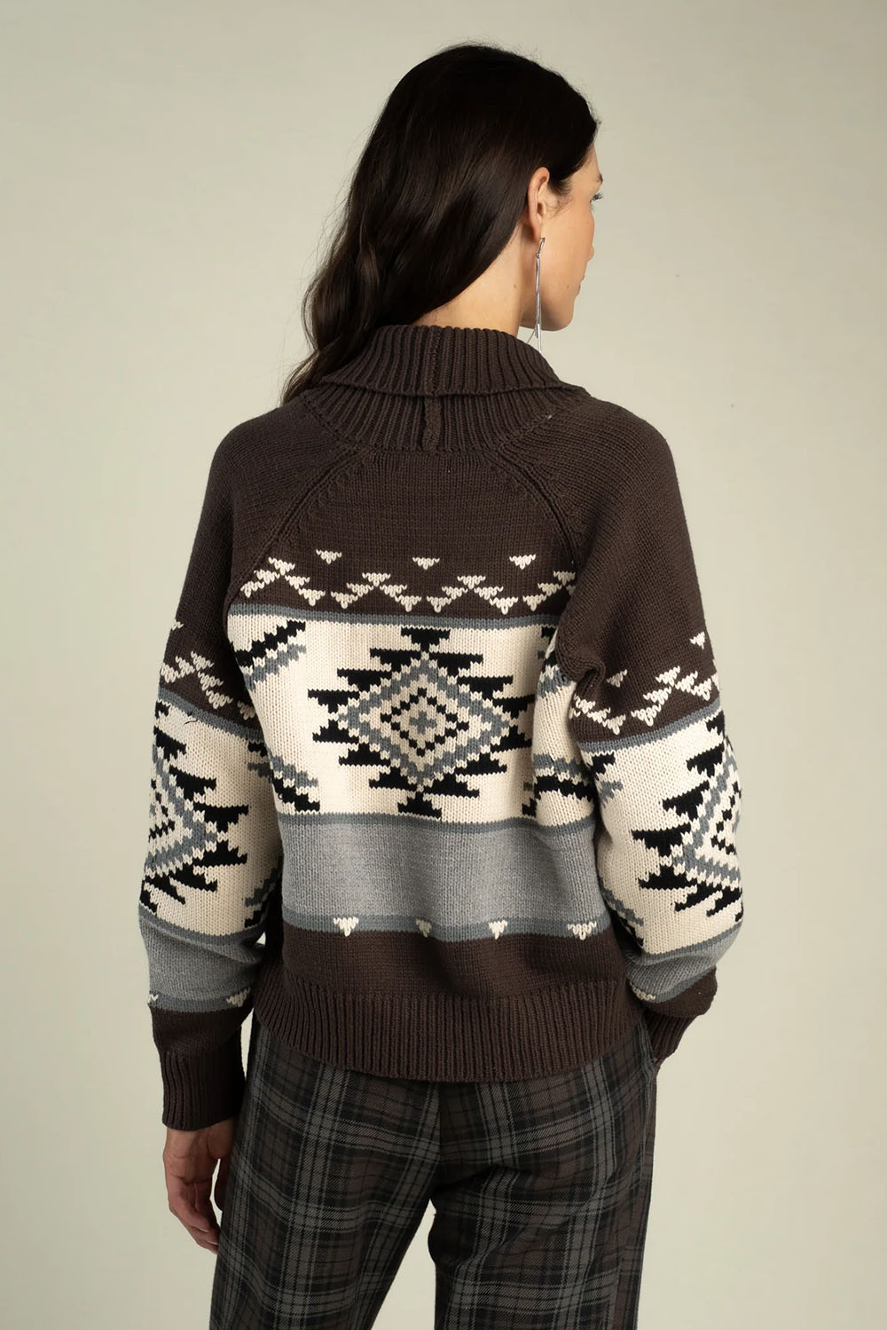 Sendero - Cimarron Cardigan - Brown/Blue - Back