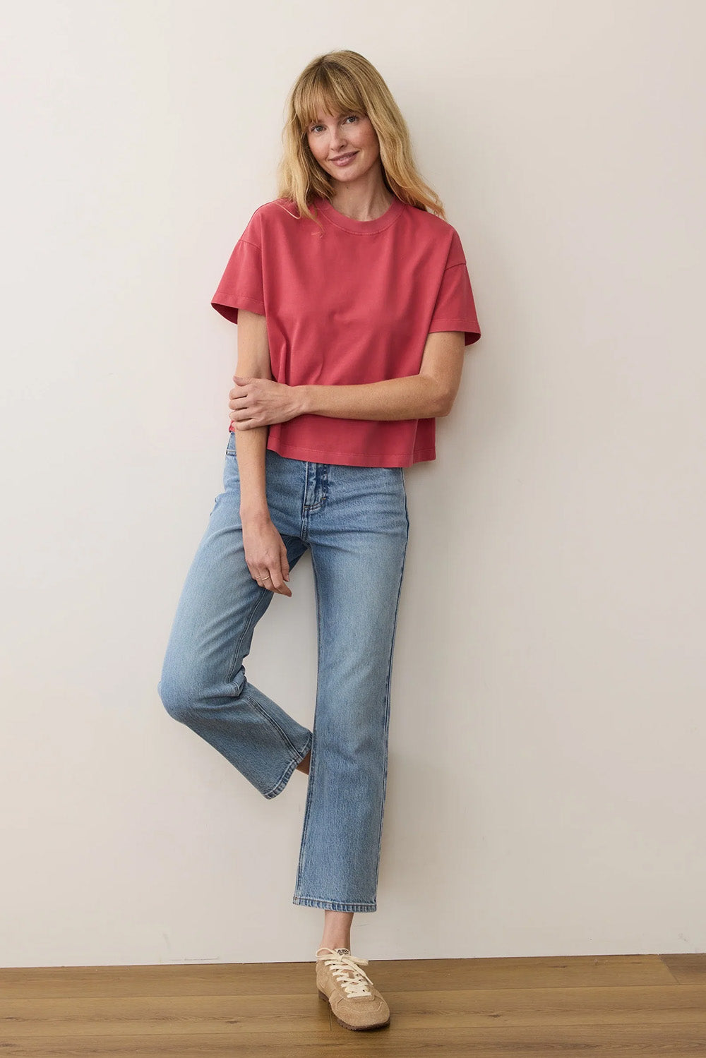 Marine Layer - Luxe Crew Tee - Baked Apple - Full Body