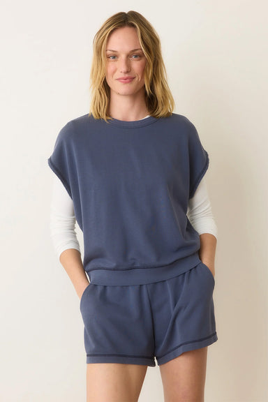 Marine Layer - Cloud 9 Terry Dolman Tee - Faded Indigo - Front