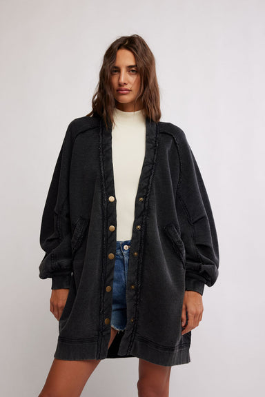 Free People - Fresh Start Cardi - Black - Front