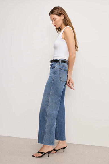 Good American - Good Skate Wide Crop Jeans - Indigo - Side