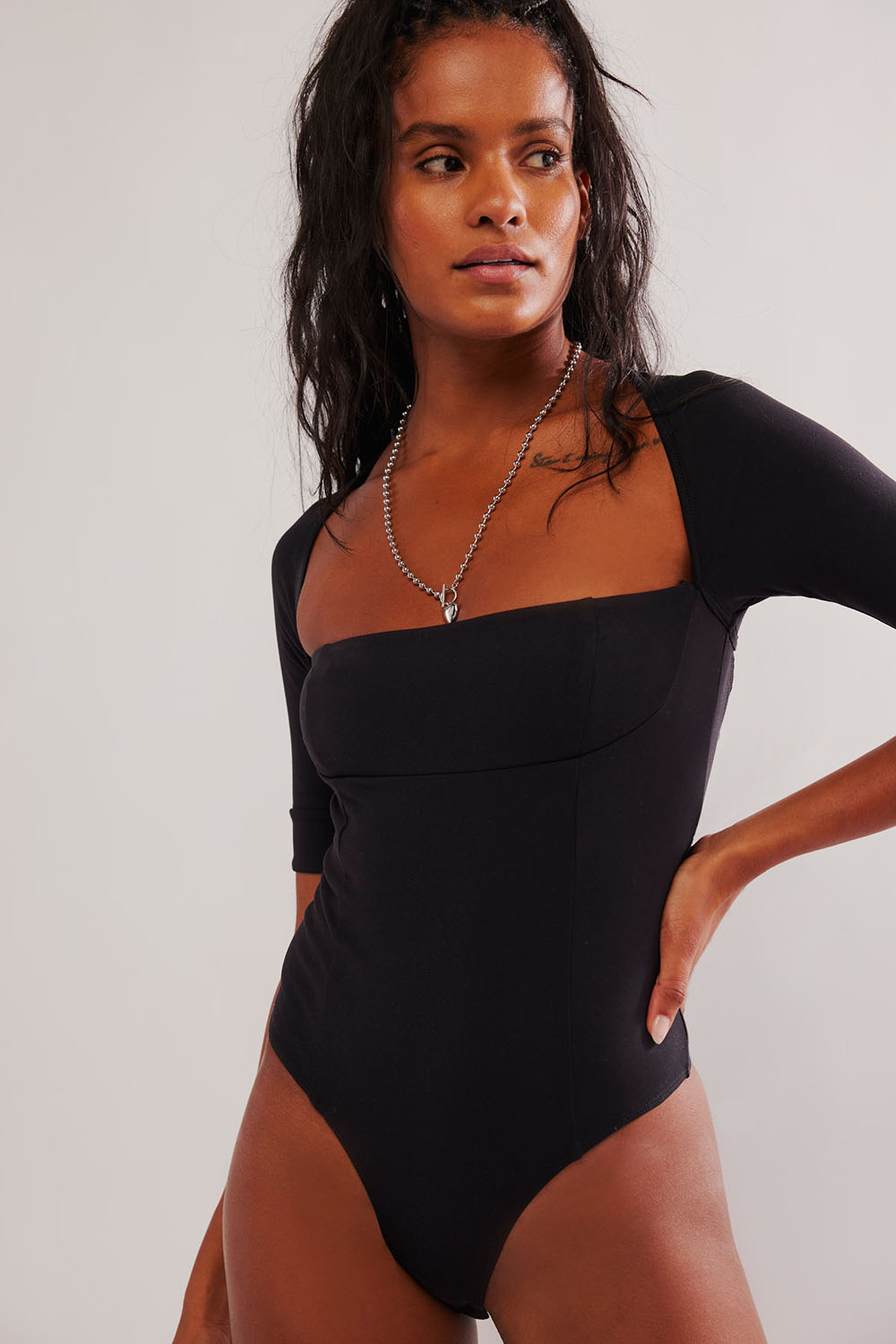 Free People - Everly Bodysuit - Black - Front