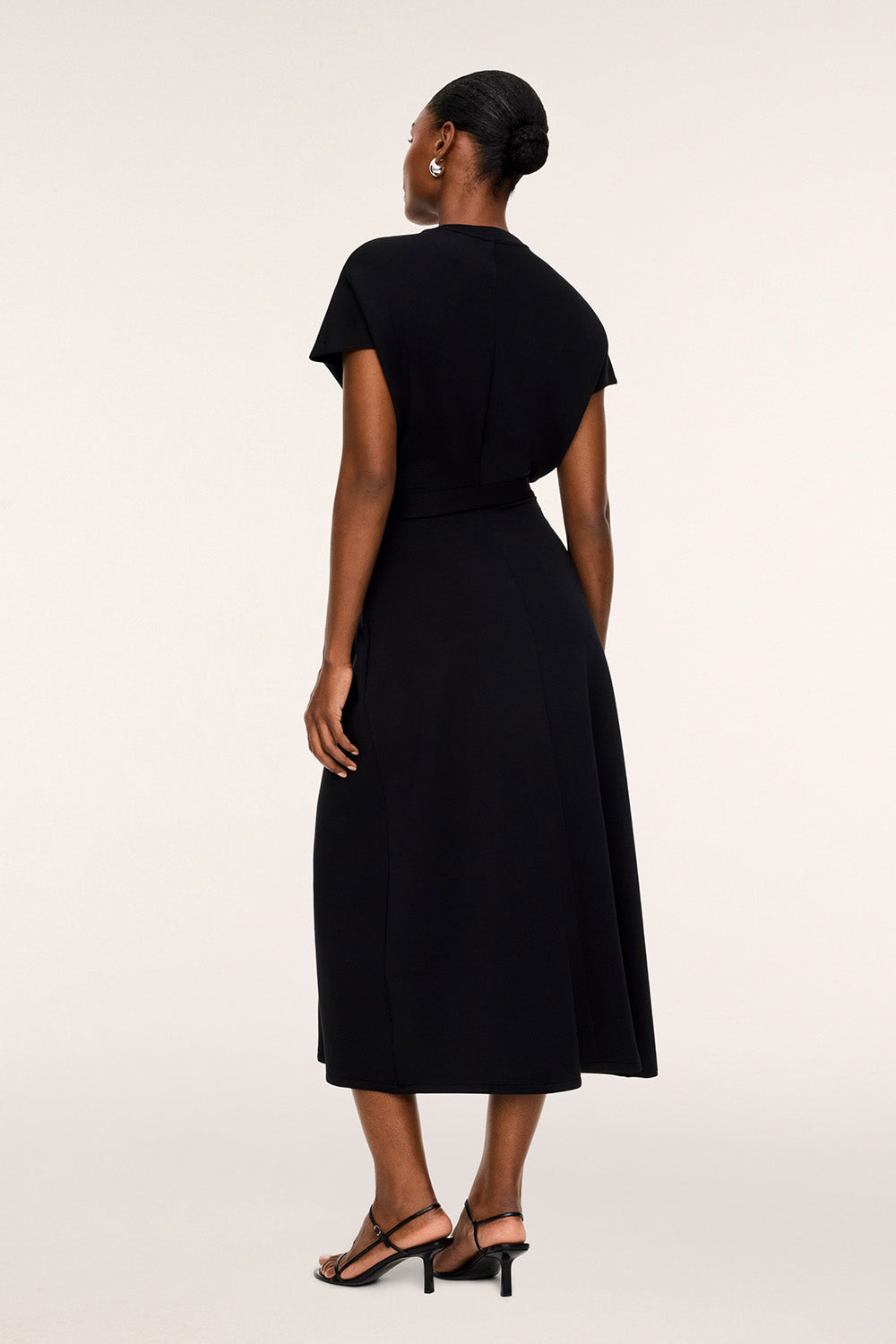 Spanx Draped Tie-Waist Maxi Dress in Very Black — Back view