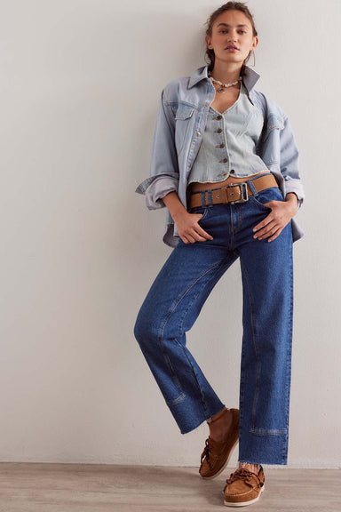 Free People - Risk Taker Mid-Rise Straight - Be Bold - Front