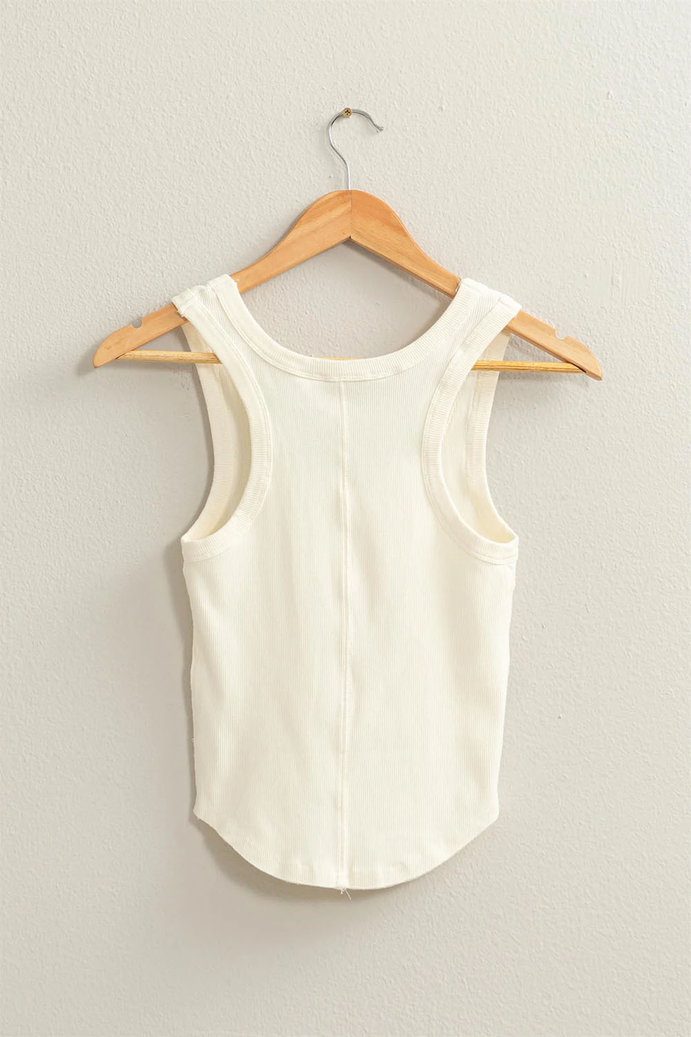 Double Zero - Timeless Threads Acid Washed Tank Top - Cream - Back