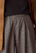 Marine Layer Allison Moleskin Trouser in Black/Cream Houndstooth — Pleat detail view