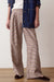 Marine Layer Allison Moleskin Trouser in Fall Check — Front view, waist detail crop