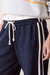 Marine Layer Cloud 9 Fleece Track Pant in Navy — Waistband detail view