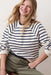 Marine Layer Cloud 9 Reversible Crew in Antique White/Navy — Front view