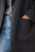 marine layer colette oversized coat in charcoal heather detail