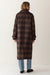 Marine Layer Colette Wool Plaid Topcoat in Brown/Black Plaid — Back view