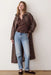 Marine Layer Hayes Houndstooth Trench in Neutral Mini Herringbone — Front view