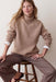 Marine Layer Maggie Funnel Neck Sweater in Almond — Front view