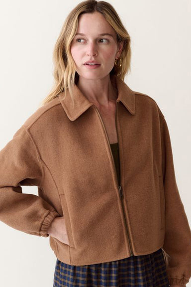 Marine Layer Margot Wool Jacket in Camel — Front view