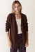 Marine Layer Merino Boyfriend Cardigan in Timber — Front view