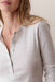 Marine Layer Mini Rib Henley in Heather Grey — Placket detail view