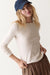 Marine Layer Mini Rib LS Crew Tee in Oatmeal — Front view