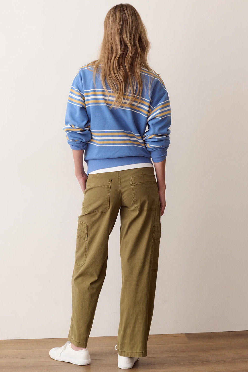 Marine Layer Sierra Utility Pant in Dark Olive — Back view