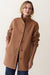 Marine Layer Stephanie Cocoon Coat in Camel — Model view