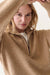 Marine Layer Sweater Quarter Zip in Camel — Collar detail view
