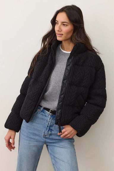 marine layer alba puffer jacket black profile