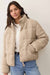 marine layer alba puffer jacket warm taupe  profile