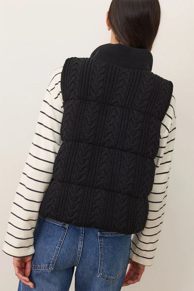 marine layer alba puffer vest black back
