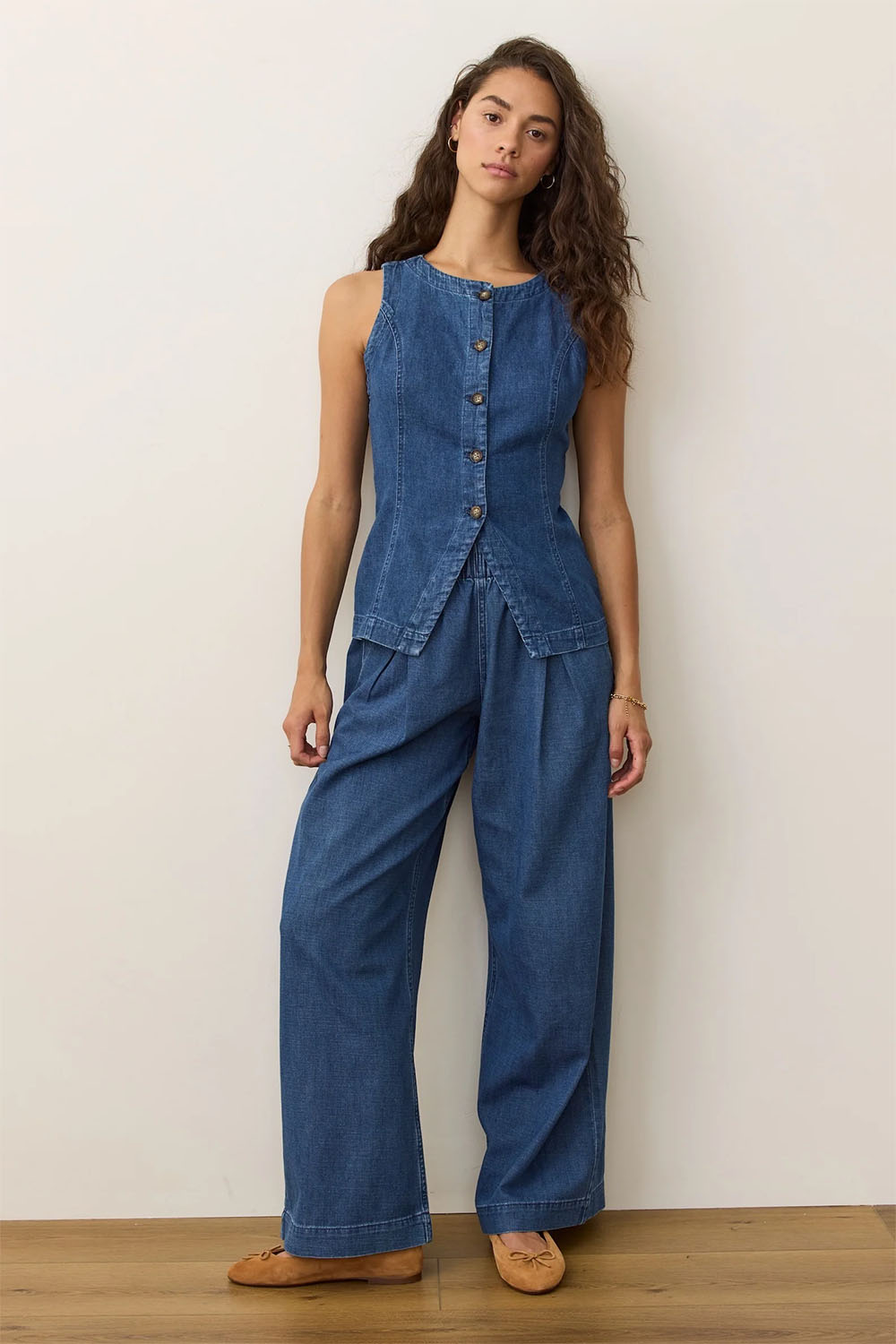 Marine Layer - Allison Denim Trouser - Medium Wash