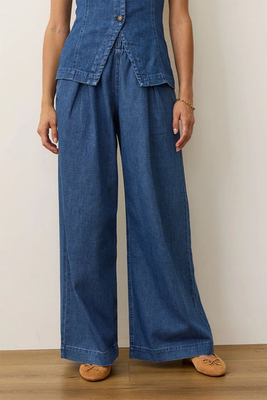 Marine Layer - Allison Denim Trouser - Medium Wash - Front