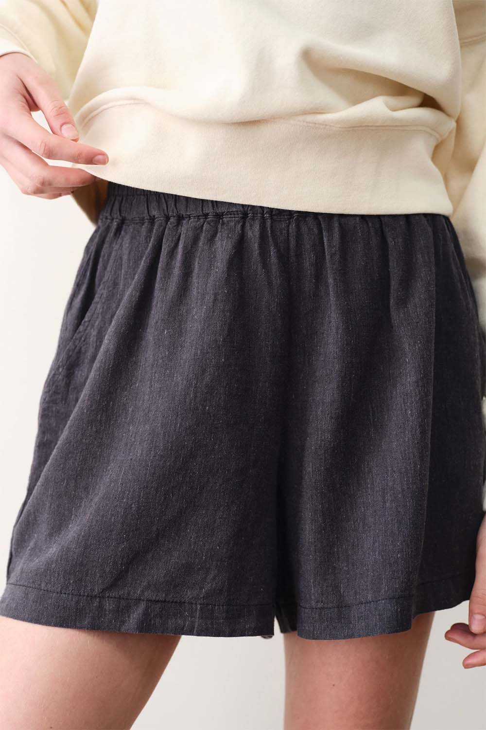 marine layer allison hemp short india ink front