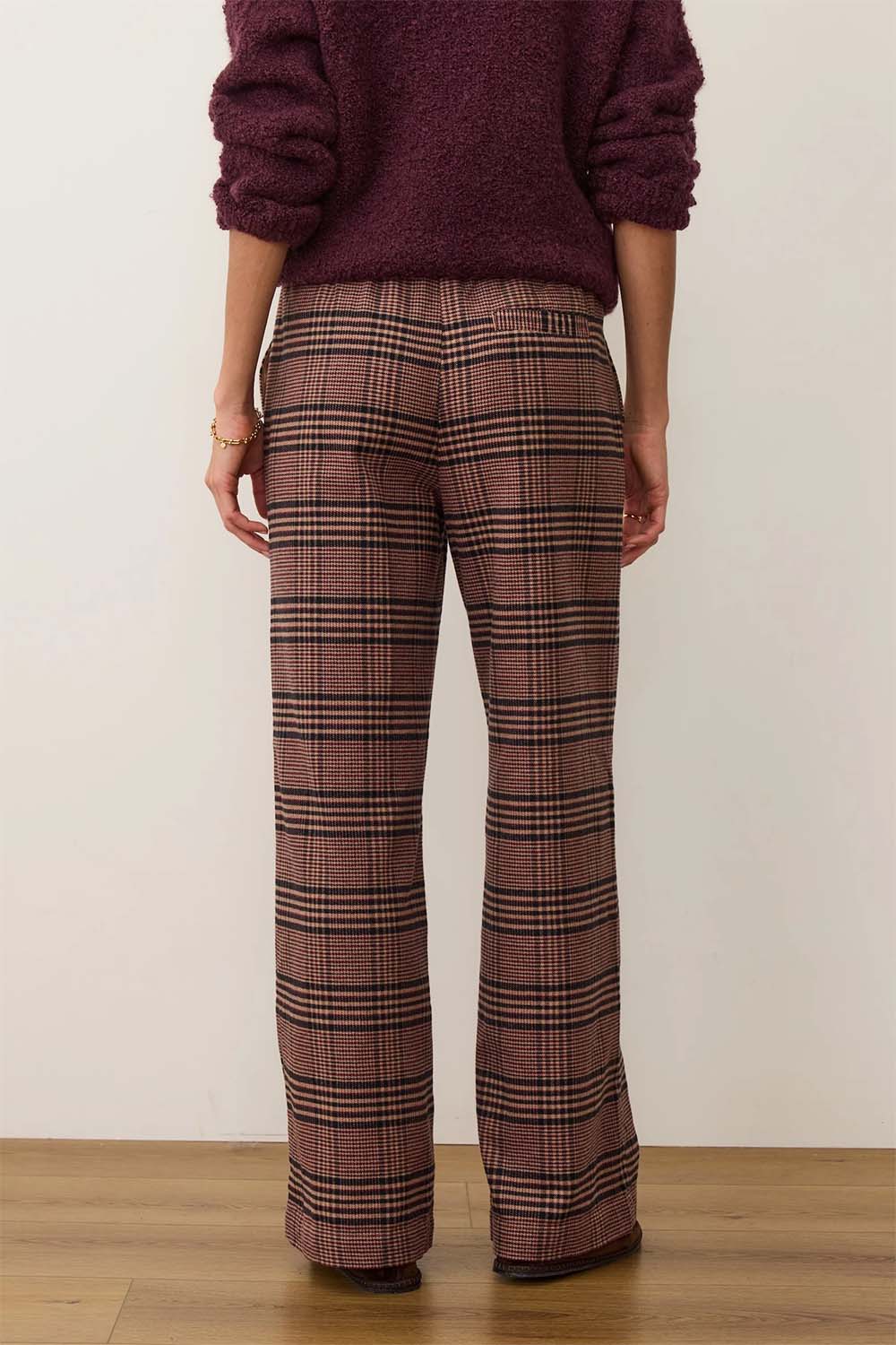 marine layer allison moleskin trouser warm plaid back