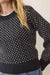 Marine Layer - Alma Puff Sleeve Sweater - Black/White - Detail