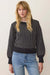 Marine Layer - Alma Puff Sleeve Sweater - Black/White - Front