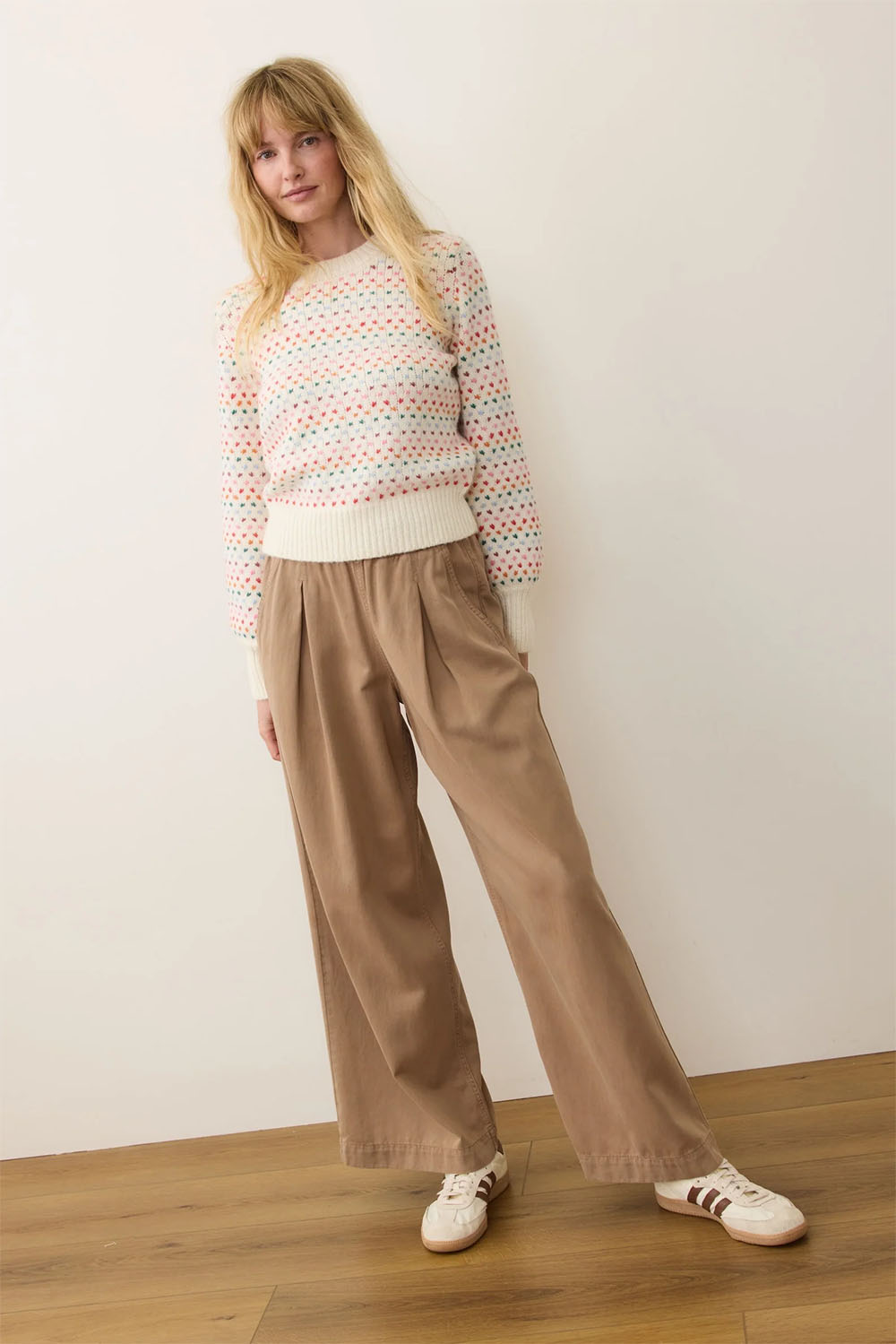 marine layer alma puff sleeve sweater rainbow