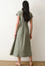 marine layer arden midi shirt dress olive navy stripe back
