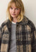 marine layer aspen coat black oat plaid collar