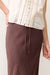marine layer avery midi linen skirt chocolate detail