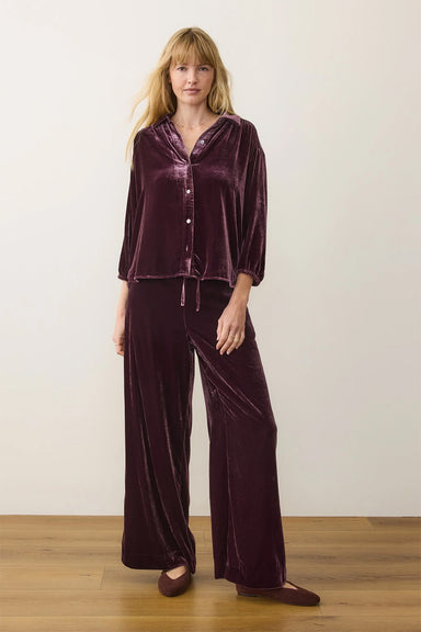 marine layer bella velvet drawstring pant fig